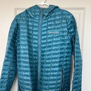 Colombia Omniheat Teal Men's Hooded Puffer